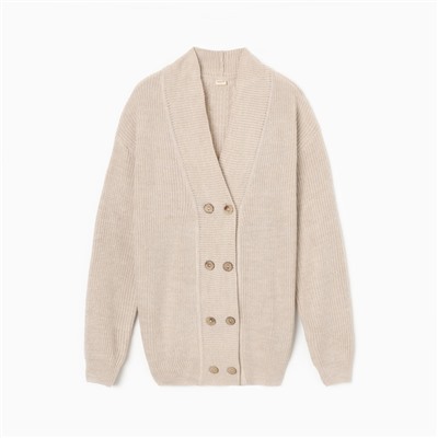 Кардиган на пуговицах женский MINAKU: Casual Collection, бежевый, размер 50