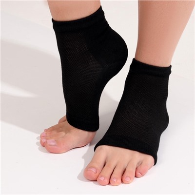 Напяточники для педикюра, увлажняющие, универсальный размер, 16×8.5 см, чёрные