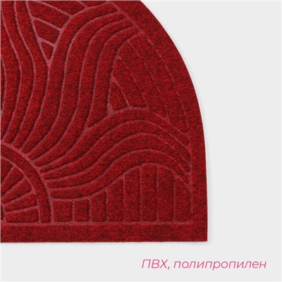 Коврик придверный полукруглый Доляна «Солнце», влаговпитывающий, без окантовки, 40×60 см, МИКС