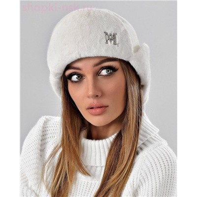 Бархат корот.уши Ушанка лого МА стразы флис (56-58)