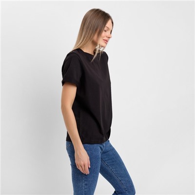 Футболка женская, цвет чёрный, размер 44-46 (L)