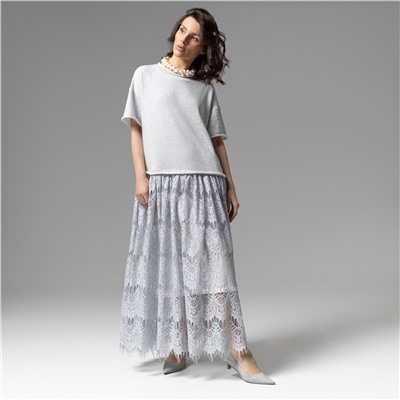 Платье комбинированное с кружевом, Откровенный шик