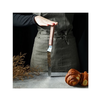 Кондитерская лопатка - палетка, изогнутая, 31.5 см, рабочая часть 19.5 см, коричневая