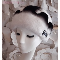 Волна бантик-бисер кролик Берет женский (56-58)