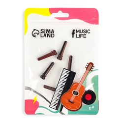 Набор фиксаторов струн Music life, 6 штук, целлулоид