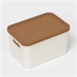 Корзина для хранения Korely maxi, 2.4 л, 23.5×16.5×13.5 см, с крышкой, цвет слоновая кость