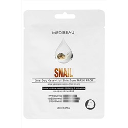 MEDIBEAU Маска тканевая для лица с экстрактом муцина улитки / One Day Essential Skin Care Mask Pack Snail, 20 мл KRISTALLER, 1118640