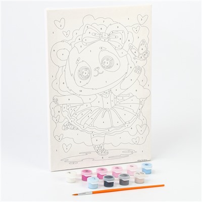 Картина по номерам для детей на холсте с подрамником «Панда балерина», 20×30 см