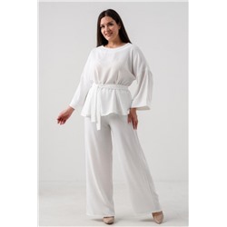 Костюм женский брючный сингапур 52453 (Белый)