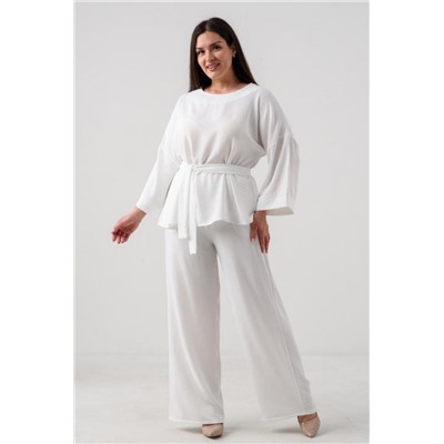 Костюм женский брючный сингапур 52453 (Белый)