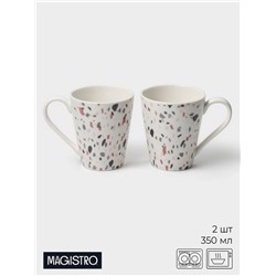 Набор кружек Magistro Terazzo, 350 мл, 2 шт., фарфор, белый