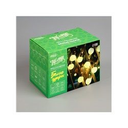 Гирлянда «Нить», 2.7 м, с насадками «Белые шары», уличная, IP44, 10 LED, 8 режимов, солнечная батарея, тёмная нить, свечение тёплое белое