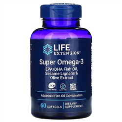 Life Extension, супер омега-3, 60 мягких таблеток