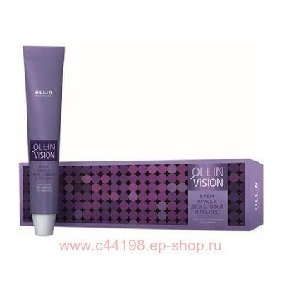 OLLIN VISION graphite (графит) Крем-краска для бровей и ресниц 20мл+салфетки п/ресницы 15пар/уп
