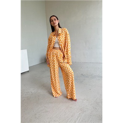 Костюм женский  SET065/05/Желтый, белый