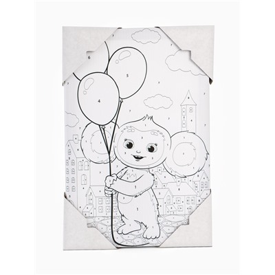 Картина по номерам с подрамником «Чебурашка с шарами», 20×30 см