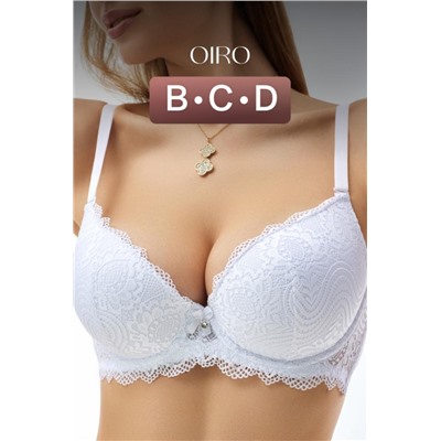 Бюстгальтер 20110311 кружевной со стразой (Белый)