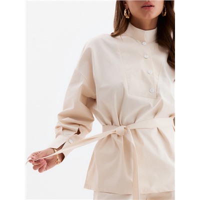 Костюм женский (блузка, шорты) MINAKU: Enjoy, молочный, размер 48