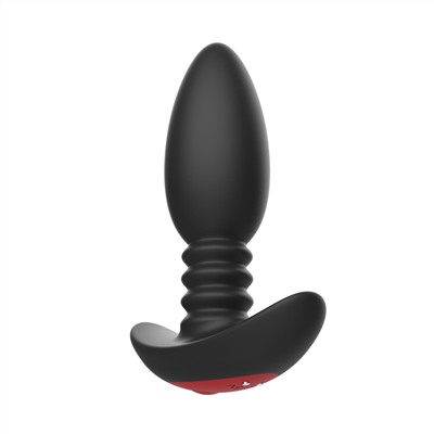 Черная анальная вибропробка Anal Vibrator с пультом ДУ - 13,5 см.
