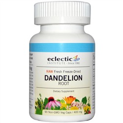 Eclectic Institute, Dandelion Root, Raw, 400 mg, 90 Non-GMO Veg Caps