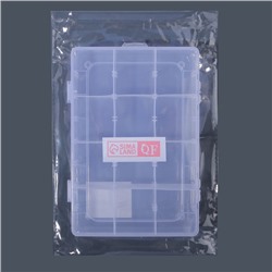 Органайзер для хранения мелочей, передвижные перегородки, 12 секций, 19.5×13×3.6 см, прозрачный