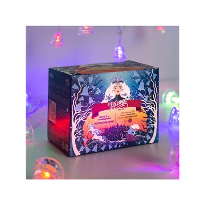 Гирлянда «Нить» 5 м с насадками «Колокольчики», IP20, прозрачная нить, 20 LED, свечение мульти (RG/RB), мигание, 220 В