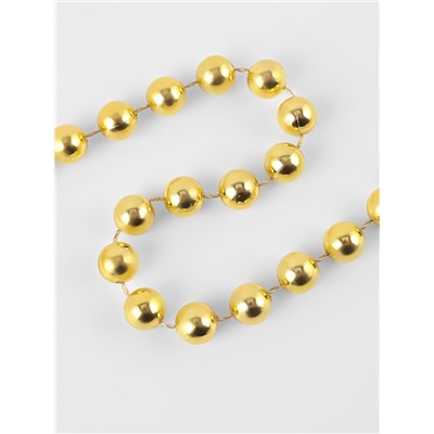 Бусы на нитях, 12 мм, 2 м, цвет золотой