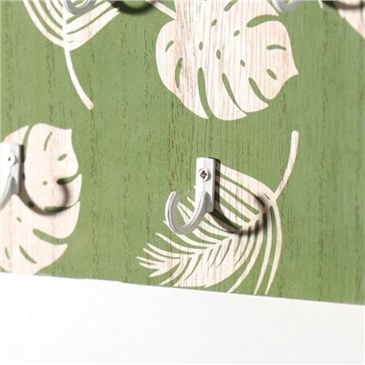 Настенные крючки декоративные «Пальмовые листья. Дом», дерево, 2.5×20.2×28.8 см