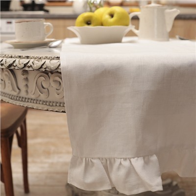 Дорожка на стол «Этель» Ivory, 40×150 см, 100% лён 170 г/м²