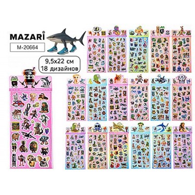 Декоративные наклейки 9,5х22 см "ИТАЛ.МЕМ" 18 дизайнов M-20664 Mazari