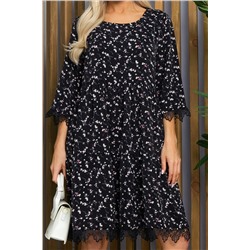 Платье Сибирские кружева (черно-бежевое) П13402-18М