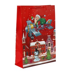 Пакет подарочный Новый год 55x40x13см / 450XL /уп 12/240/микс/128г/м2