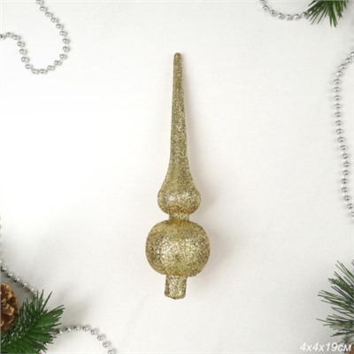 Верхушка на елку Пика 19 см золотая / ZAF210155 /уп 200/600/