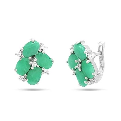 Серьги из серебра изумруд, Пафос