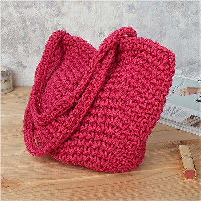 Сумка шоппер 30x26 / DW-05 /уп 50/малиновая