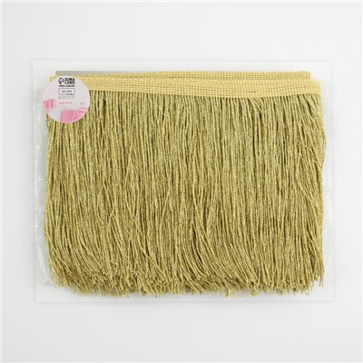 Тесьма декоративная «Бахрома», 15 см, 5 ± 0.5 м, цвет золотой