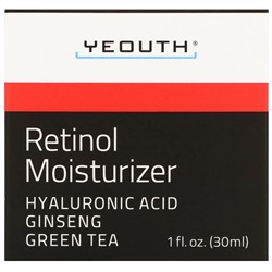 Yeouth, Увлажняющий крем с ретинолом и гиалуроновой кислотой, женьшенем и зеленым чаем, 30 мл (1 жидк. унции)