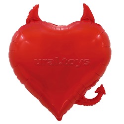 Шар (30''/76 см) Сердце, Чертенок, Красный, 1 шт. в уп.