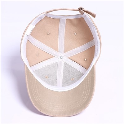 Кепка детская для девочки, бежевая, размер 54 см