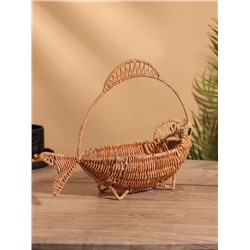 Корзинка в форме рыбки, 11×32×25 см, ротанг