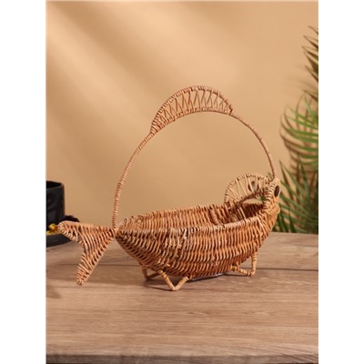 Корзинка в форме рыбки, 11×32×25 см, ротанг