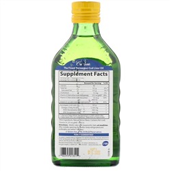 Carlson Labs, Жир печени дикой норвежской трески, натуральный лимонный вкус, 1000 мг, 250 мл (8,4 жидк. унции)