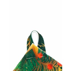 Набор для бани с принтом «С новым годом!», 5 предметов: шапка, рукавица, тапочки, коврик, портфель, зелёный, «Банная забава»