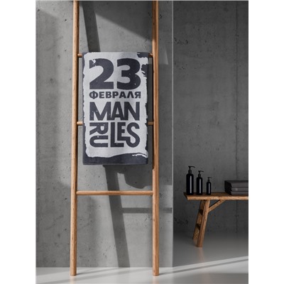 Полотенце махровое «Этель» Man rules, 50×90 см, хлопок 100%, серое