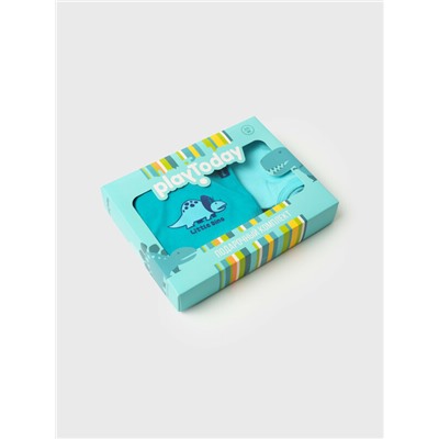 Комплект детский трикотажный для мальчиков: боди, комбинезон, нагрудник, чепчик