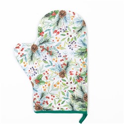 Варежка-прихватка «Этель» Christmas greetings, 20×27 см, саржа, хлопок 100%, ватин 250 г/м²