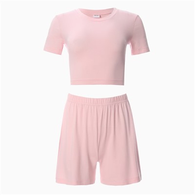 Пижама женская (футболка, шорты) MINAKU: Home collection, размер 42, розовая