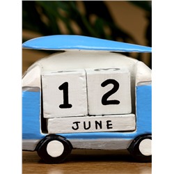 Календарь настольный «Микроавтобус», 10×5×7 см, дерево, синий