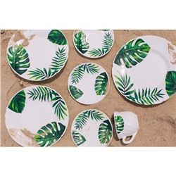 Салатник Доляна «Лист папоротника», 430 мл, d=15.5 см, стеклокерамика, белый