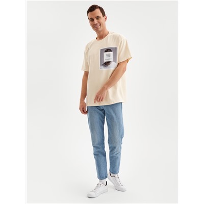 Футболка мужская MINAKU: UPDATE ME, молочный, р-р 50-52